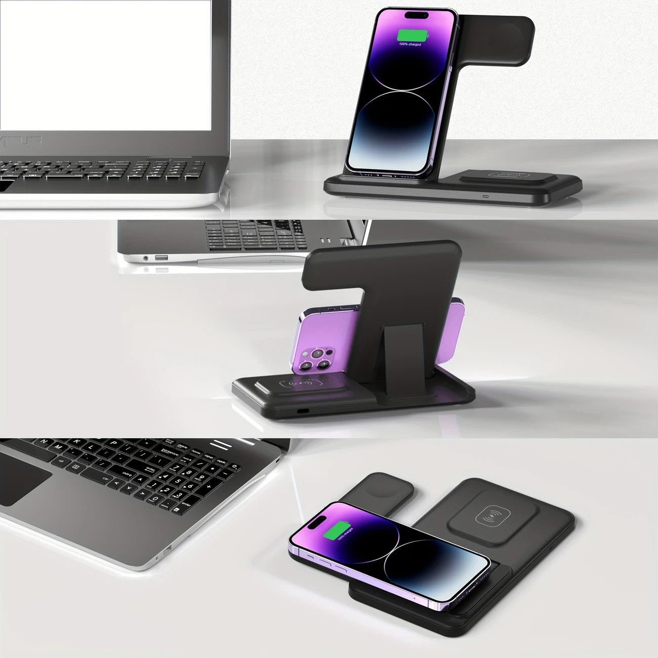 15W Fast Charging Three-in-one Wireless Charger