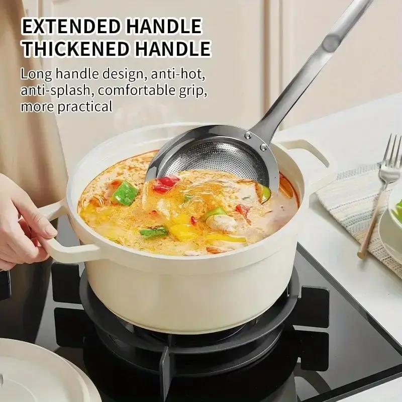 Stainless Steel Oil Strainer Spoon Summer Promotion With Handle Fine Mesh Kitchen Oil Strainer