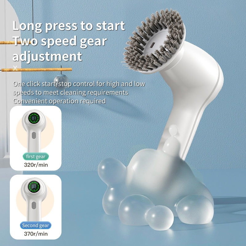 Electric Spin Scrubber, Cordless Shower Scrubber With Battery Level Display, 2 Speeds Electric Scrubber For Cleaning With 6 Replaceable Heads, Cleaning Brush For Bathroom,Sink,Window
