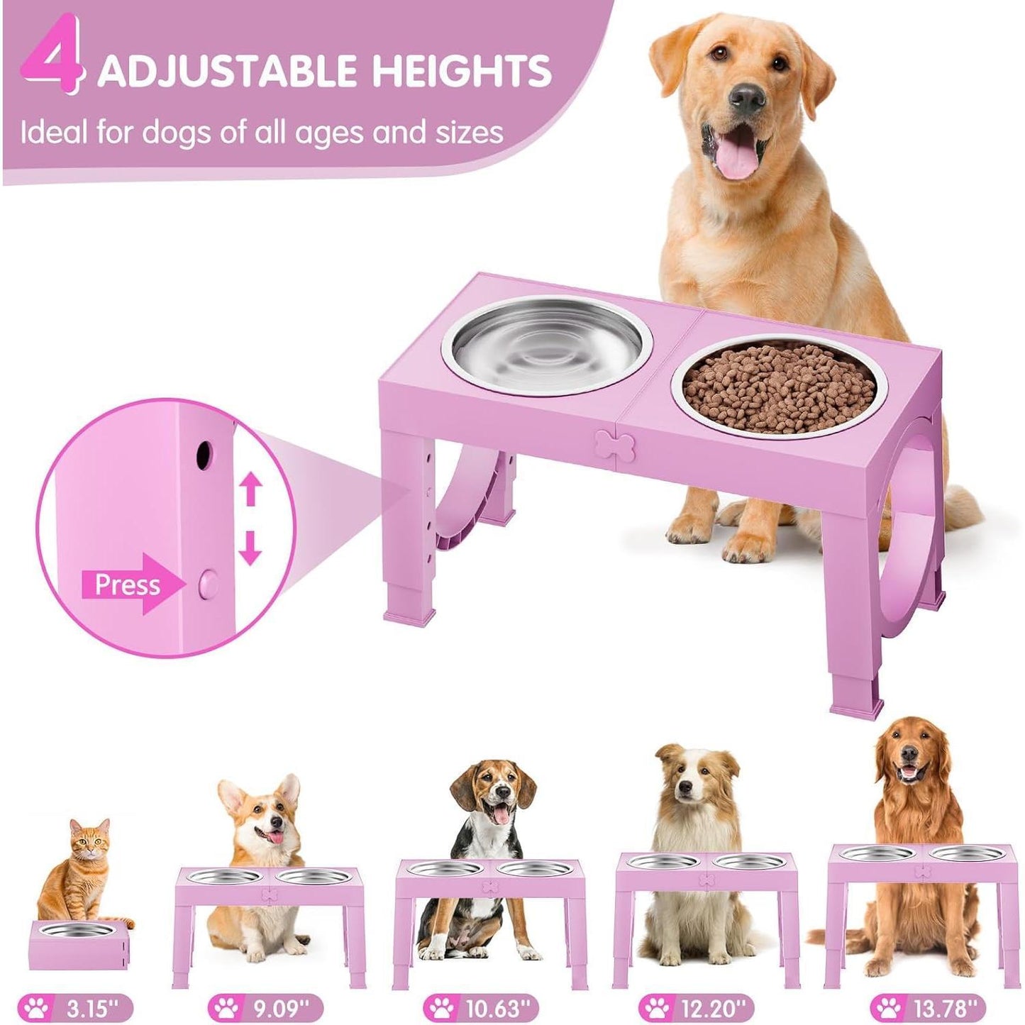 Xia Z Fashion Pet Products Black Dog Bowl Holder, height adjustable