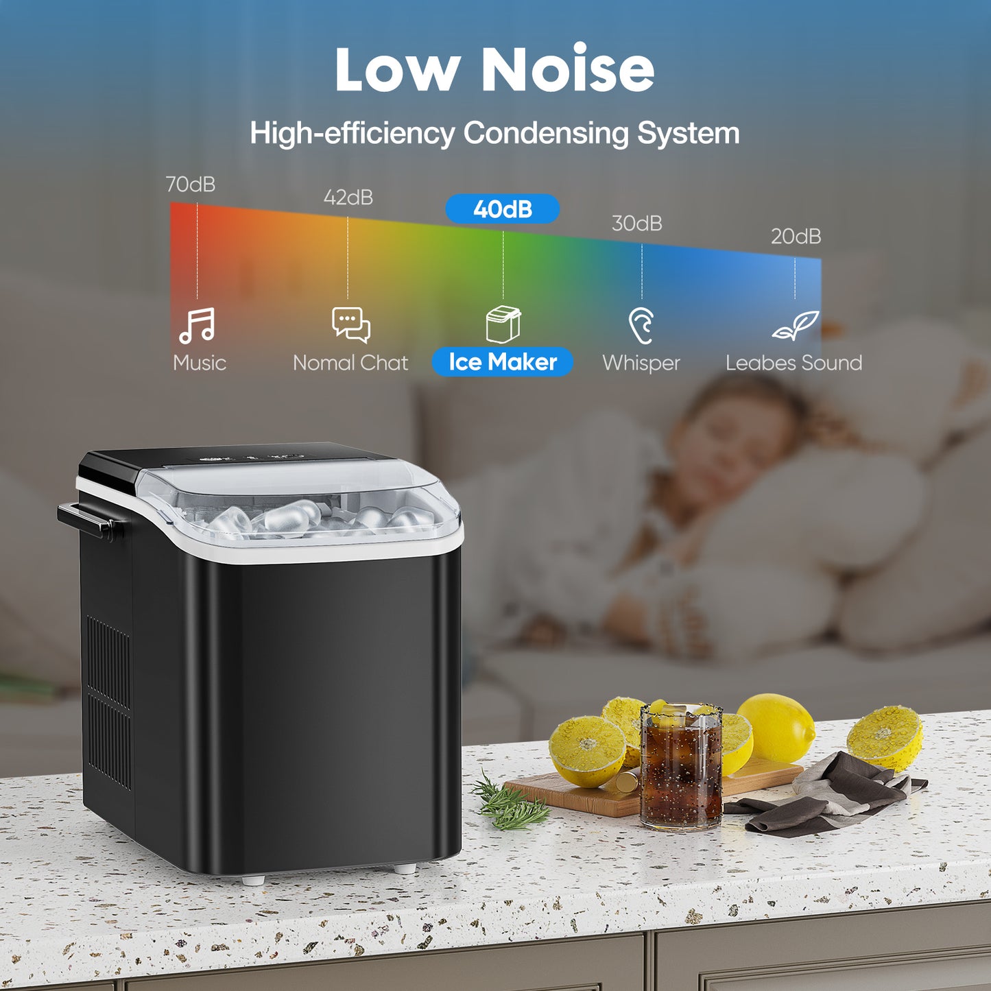 Portable Ice Maker Low Noise One-touch Operation