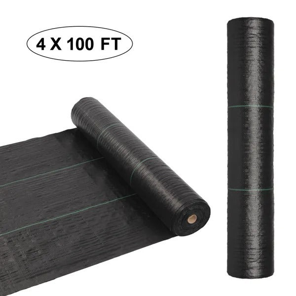 4x100ft Black Weeding Cloth Polyethylene Foldable
