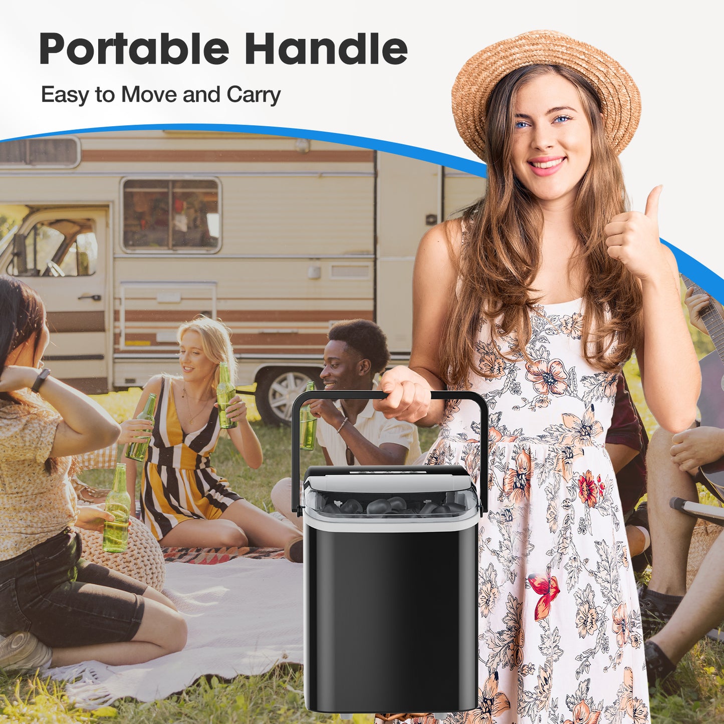 Portable Ice Maker Low Noise One-touch Operation