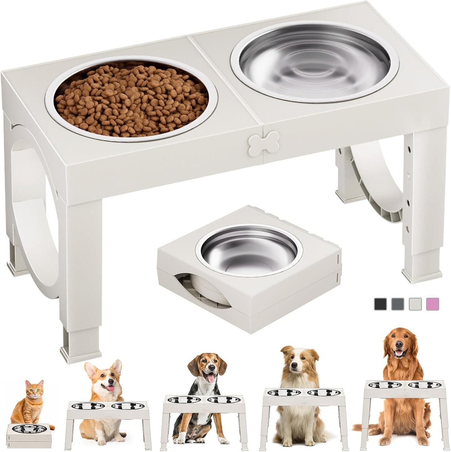 Xia Z Fashion Pet Products Black Dog Bowl Holder, height adjustable