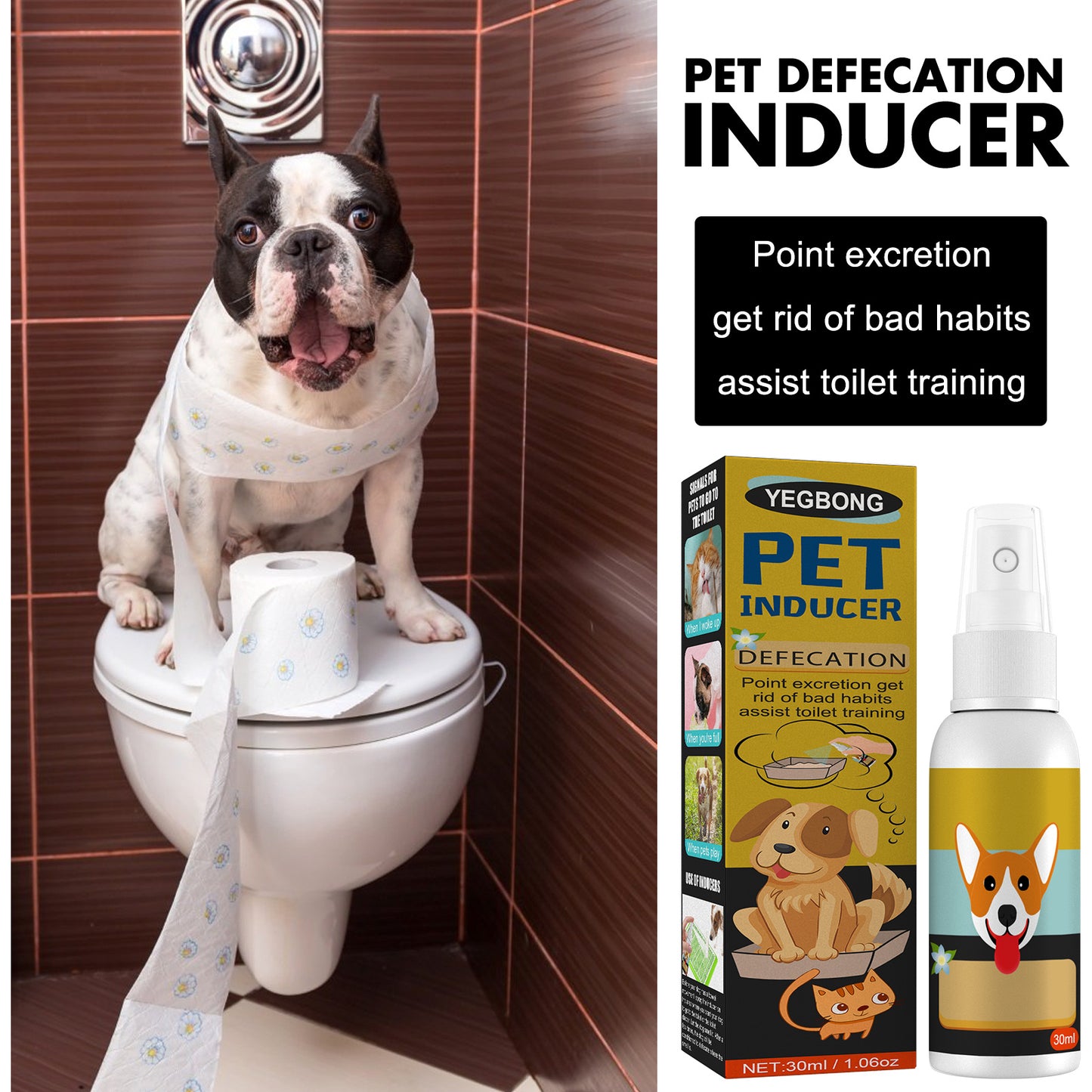 Pet Feces Positioning Pet Cat Dog Positioning Defecation Inducer