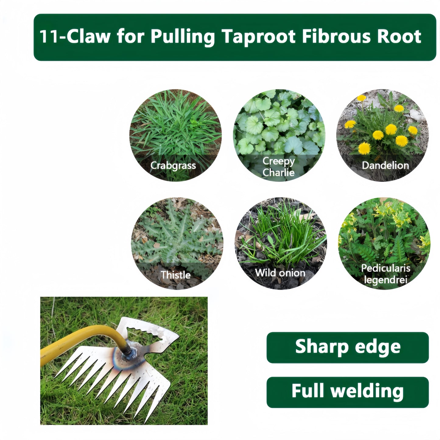 2-Pack Of Weeding Tools, Upgraded 11-Tooth Dual-Purpose Manual Multi-Purpose Weeding Tool For Vegetable Gardening, Backyard Farms - Not Allowed For Sale On Amazon