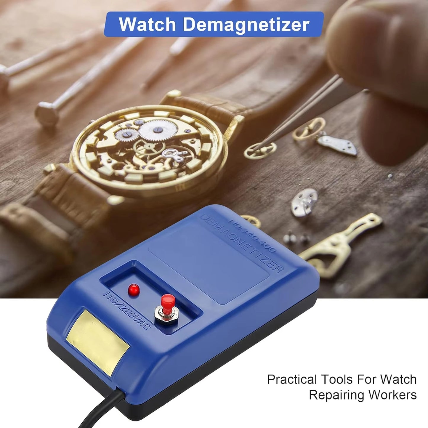 Electrical Demagnetizer Tools Compass Set For Watch Repair Degausser 110V220V Watch Repair Degausser Watch Repair Screwdriver Tweezers Electrical Demagnetise Demagnetizer Tools