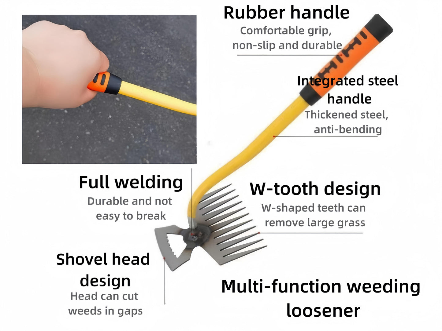 2-Pack Of Weeding Tools, Upgraded 11-Tooth Dual-Purpose Manual Multi-Purpose Weeding Tool For Vegetable Gardening, Backyard Farms - Not Allowed For Sale On Amazon