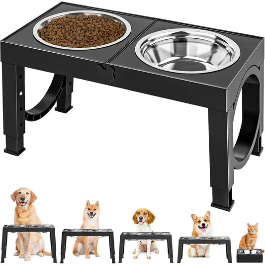 Xia Z Fashion Pet Products Black Dog Bowl Holder, height adjustable