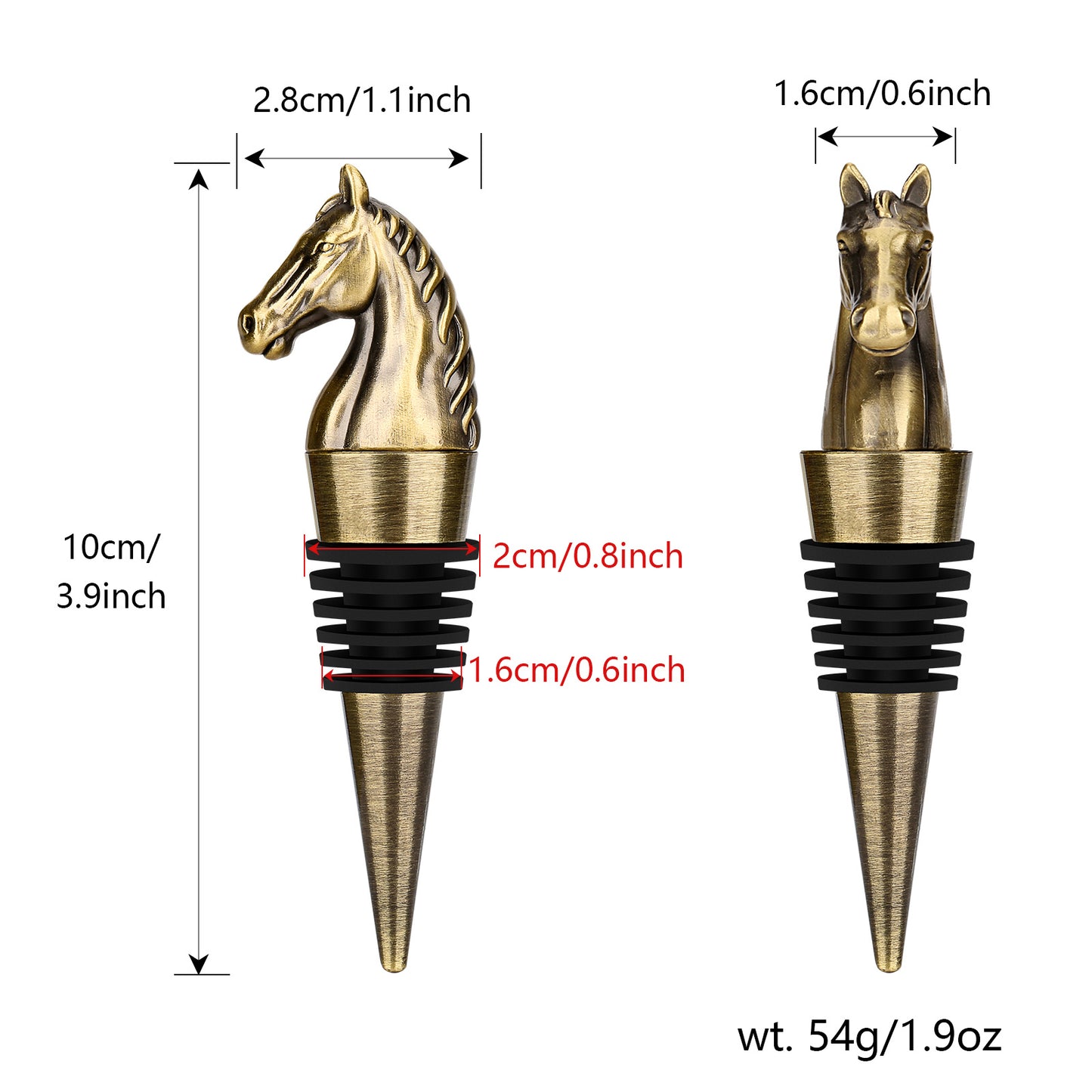 Luxury Horse Head Wine Bottle Stopper Animal-shaped Wine Stopper For Preserving Red Wine, A Kitchen Storage Gift, A Birthday Gift For Universal Wine Preservation Supplies.