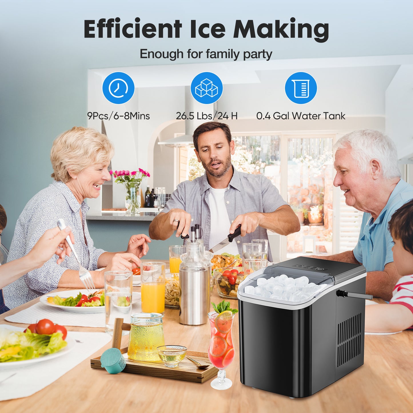 Portable Ice Maker Low Noise One-touch Operation