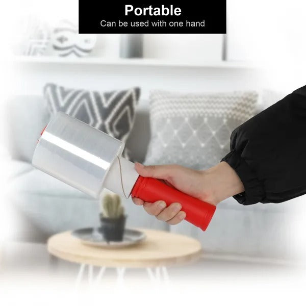 12pcs Polyethylene 4inx800ft Stretch Wrap, Clear, Includes Two Red Handles
